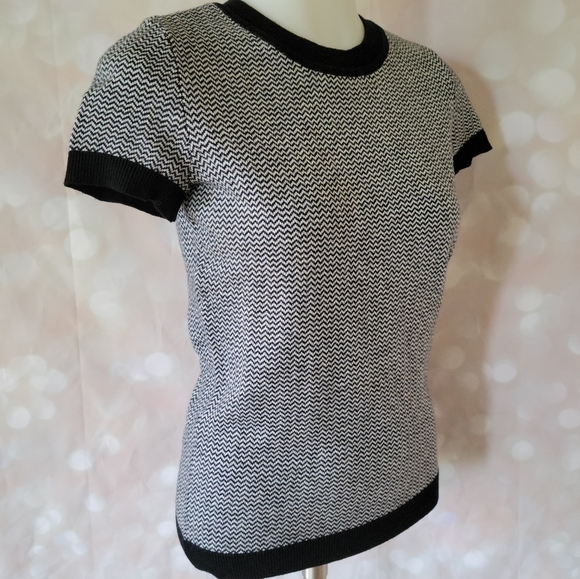 Maison Jules Ribbed Ringer Short Sleeve Sweater - Picture 3 of 14